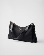 Prada Aimée Large Re-Nylon and Leather Shoulder Bag With Padlock - Image 2